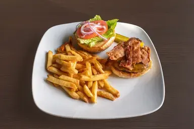 Delicious Bacon Cheddar Burger at Western Barcode in Edmonton, AB